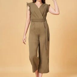 Honey by Pantaloons Olive Green Sleeveless Jumpsuit-image-68