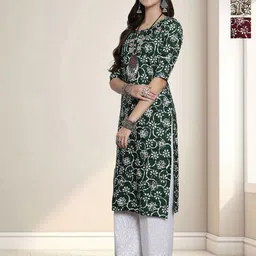 HERE&NOW Women Ethnic Motifs Printed Crepe Kurta-image-95