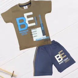 FASHION GRAB Unisex Kids Printed T-shirt with Shorts-image-95