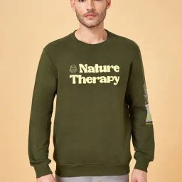 Urban Ranger by Pantaloons Olive Regular Fit Printed Sweatshirt-43