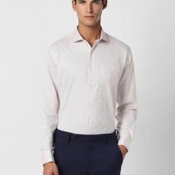 Van Heusen Pink Cotton Regular Fit Printed Shirt-image-50