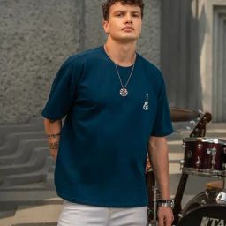 Louis Stitch Blue Regular Fit Graphic T-Shirt-image-19