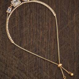 Kushal's Fashion Jewellery Women Cubic Zirconia Gold-Plated Wraparound Bracelet-image-35