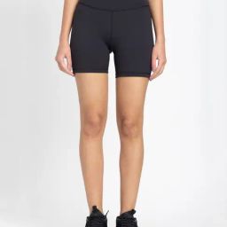 Adidas Black Slim Fit High Rise Sports Shorts-image-8