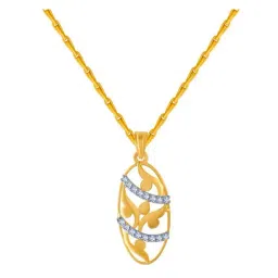 P.C. Chandra Jewellers 14k Yellow Gold American Diamond Pendant-picture-7