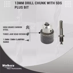 Walkers 1200 W Hammer Impact Drill Kit 26 mm Chuck Size with 5 Bits, WKCB372M1 image 2