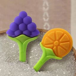 NeonateCare 2-Pcs Purple & Yellow Orange & Grapes Shape Teether-24