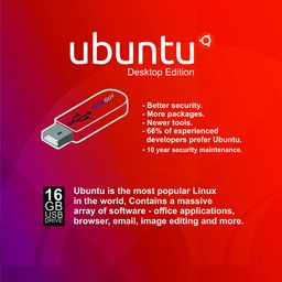 TechGuy4u 16 gb Flash Drive -Ubuntu Linux Desktop 22.04 Official 64-bit Long Term Support image 1