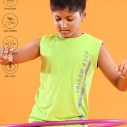 Pine Active Skin Friendly & Breathable Sleeveless Printed T-Shirt - Green-picture-18