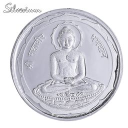 Silverium 99% BIS Hallmarked Mahavir Swamiji 10 g Silver Coin - Silver-image-88