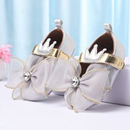 Cute Walk by Babyhug Party Wear Booties Studded Bow Applique - Pink-picture-12