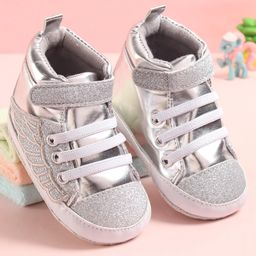 Babyoye Velcro Closure Booties with Wing Design - Silver-image-72