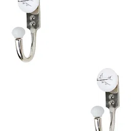 IndianShelf White & Black 2 Pieces Ceramic & Zinc Aeroplane Door Hangers-10