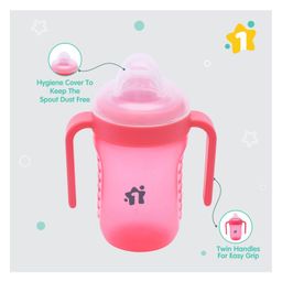 1st Step BPA Free Polypropylene Soft Spout Sipper With Twin Handles Pink - 220 ml image 4