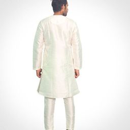 House of Aqss Men Regular Dupion Silk Kurta with Pyjamas image 2