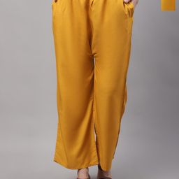 GRACIT Women Solid Casual Side pocket Flared Knitted Palazzos-picture-25