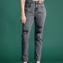 DressBerry Women Boyfriend Fit Mildly Distressed Light Fade Stretchable Jeans-picture-37