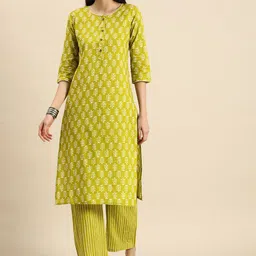 Anouk Ethnic Motifs Printed Pure Cotton Kurta With Palazzos-picture-49