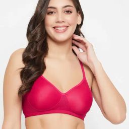 Clovia Pink T-Shirt Bra-image-6
