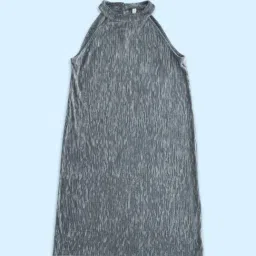 Pantaloons Junior Charcoal Grey Cotton Self Pattern Dress-picture-24