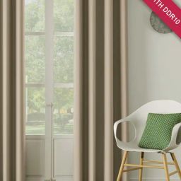DDECOR Live Beautiful Beige Polyester 9 ft Long Door Curtain-image-42