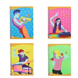 Youva Trendy Spiral Note Book A4 (21 cmx29.7 cm) 172 Pages Paper Single Line 23990, (Pack of 4)-32