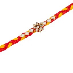 Anouk Set Of 6 Kundan Studded ThreadRakhi With Roli Chawal Chandan & Mishri image 5