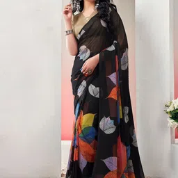 DIVASTRI Floral Pure Georgette Ready to Wear Arani Saree-image-4