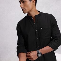 WROGN Band Collar Pure Cotton Casual Shirt-image-89