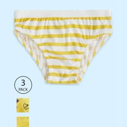 Pantaloons Junior Yellow & White Cotton Printed Briefs (Pack of 3)-image-90