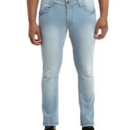 Parx Blue Skinny Fit Distressed Jeans-image-75