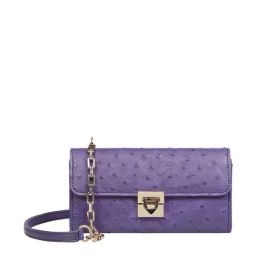 Hidesign Eda W3 Ostrich Purple Textured Wallet for Women-picture-30