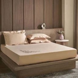 Ddecor Live Beautiful Excellence XII Peach Blush Cotton 210 TC King Bed Sheet with 2 Pillow Covers-image-95