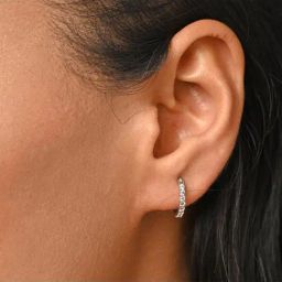 Clara 92.5 Sterling Silver Rhodium-Plated Swiss Zirconia Classic Hoop & Huggie Bali Earrings for Women-image-99