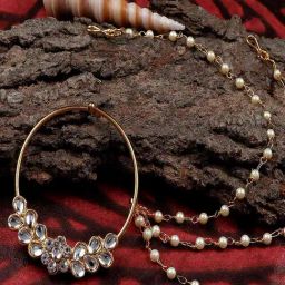 Priyaasi Handcrafted Golden Brass Nosering-image-5
