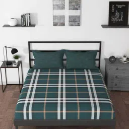 Nautica Pacific Coast Green 100% Cotton 160 TC Premium King Bed Sheet With Pillow Covers-image-41
