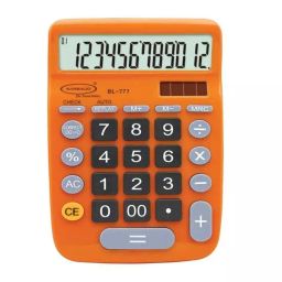 Bambalio 12 Digit Large LCD Display Orange Electronic Calculator, BL-777-18