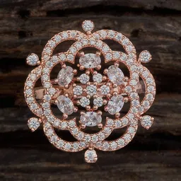 Kushal's Fashion Jewellery Rose Gold-Plated Cubic Zirconia Stone-Studded Finger Ring-image-19