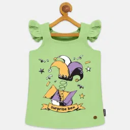Kiddopanti Kids Light Green Printed T-Shirt-image-57