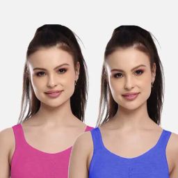 FIMS: Fashion is my Style Blue & Pink Sports Bras - Pack Of 2-image-49