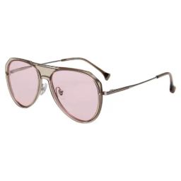 Ted Smith Pink UV Protection Aviator Unisex Sunglasses-image-45