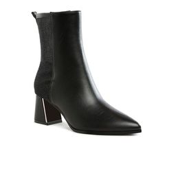 London Rag Women Pointed Toe Block Heeled Chelsea Boots-69