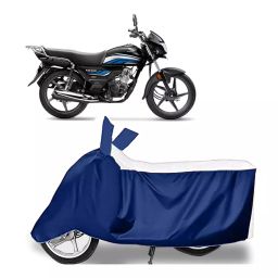 Auto Pearl Two Wheeler Cover for Honda CD 110 Dream - White, Blue-image-82