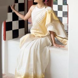 CANBIA Woven Design Zari Silk Blend Banarasi Saree-image-1