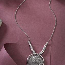 Anouk Silver Circular Shape Pendant with Chain-image-33