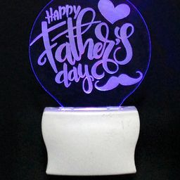 SOMIL Blue Acrylic Happy Father's Day Printed Glass With LED Night Lamp-image-45