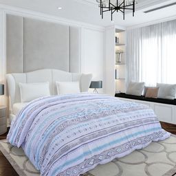 Monte Carlo Blue & White Geometric Mild Winter 210 GSM Double Bed Duvet-image-15
