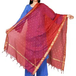 Karthav Fashion Floral Woven Design Chanderi Dupatta With Zari-picture-43