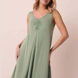 La Vie En Rose Green V Neck Night Dress-image-52