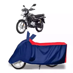Auto Pearl Two Wheeler Cover with Bag for Bajaj Platina 100 BS6, Red & Blue-image-73